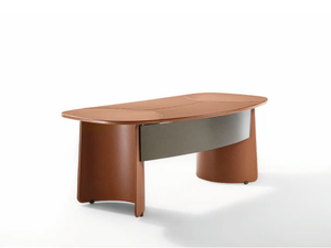 BUTTERFLY - Tanned leather executive desk _ ENRICO PELLIZZONI